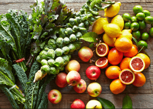 a group of fruits and vegetables on a wood surface Healthy Weight Loss Diets Sighthill